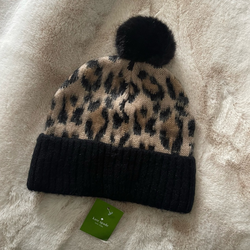 Kate Spade Leopard Print & Black Faux Fur
